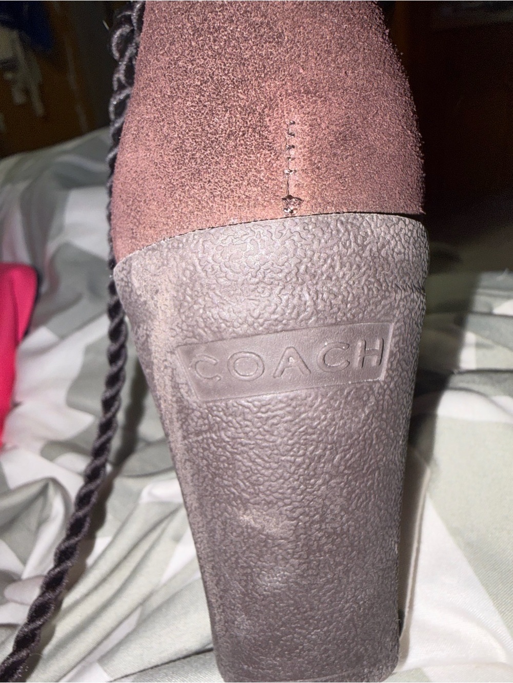 COACH maisy signature C logo wedge boot